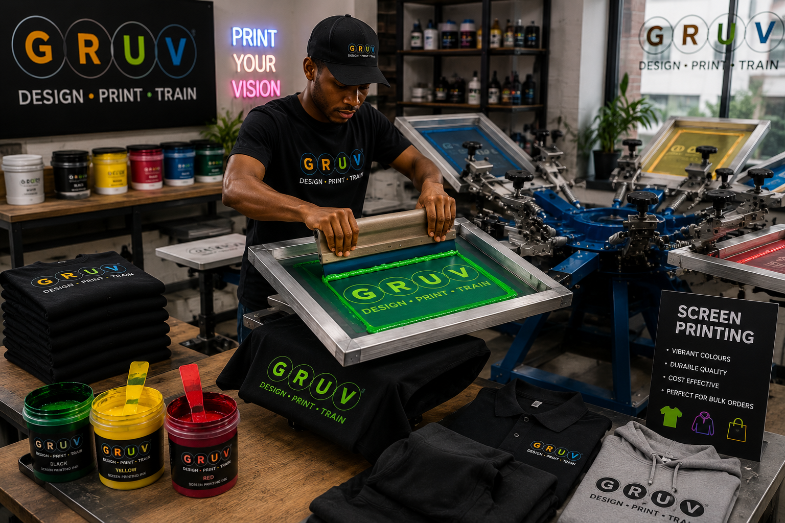 screen printing at gruv