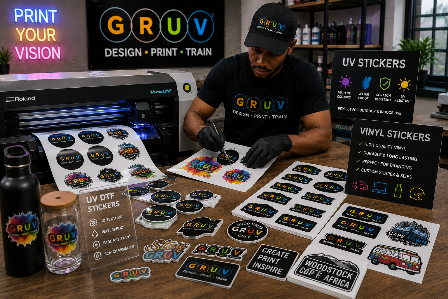 uv stickers at gruv